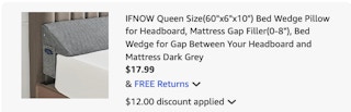 bed pillow Amazon receipt