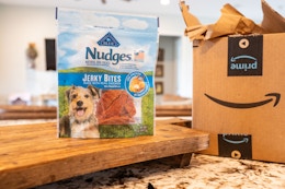 a package of blue buffalo nudges