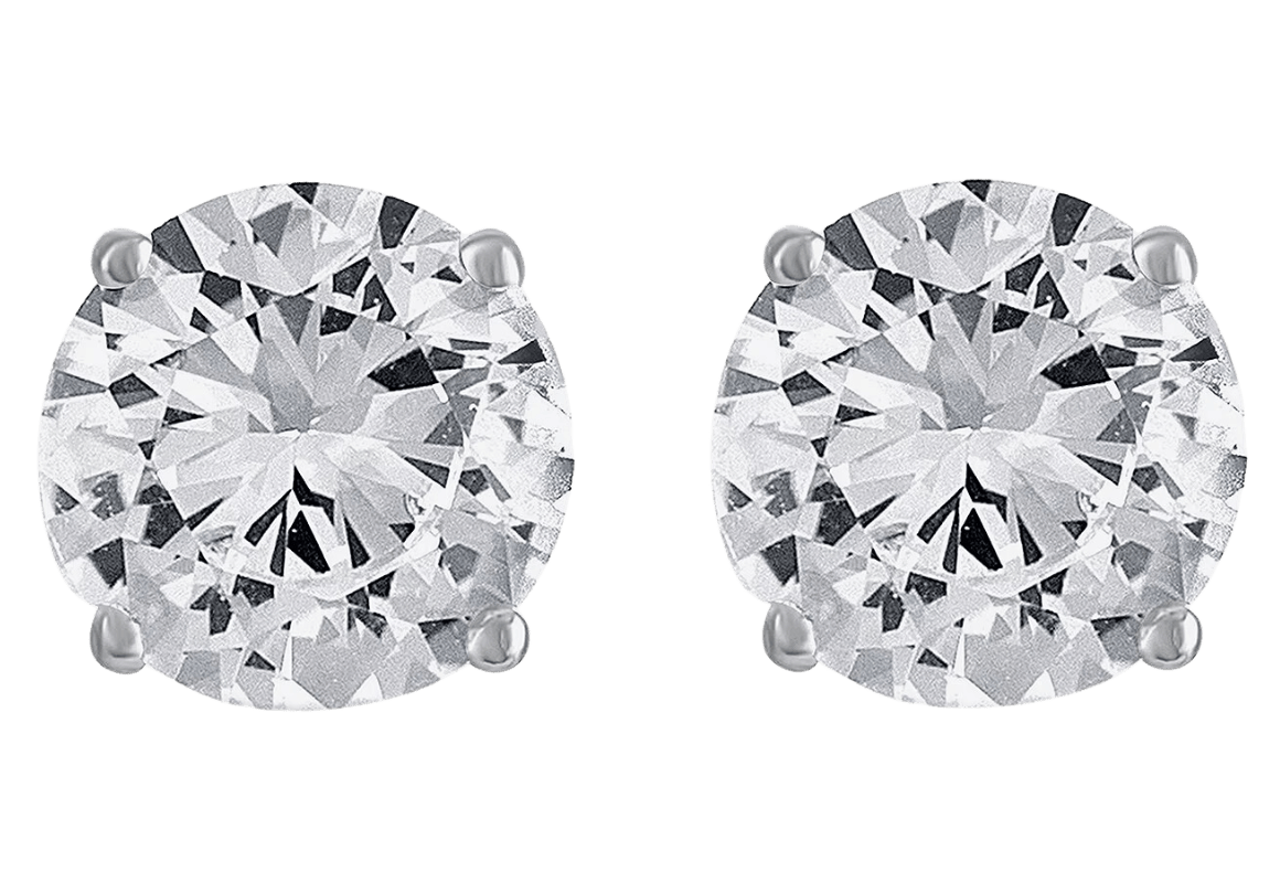 White Sapphire Stud Earrings