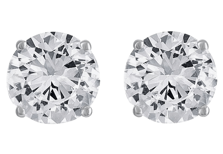 White Sapphire Stud Earrings