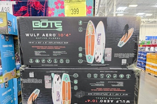 bote wulf aero inflatable paddle board at sams club with signage