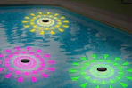 pool lights glowing