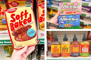 dollar tree betty crocker, mike and ike, flavor boss 3-photo collage