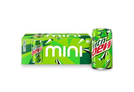 4 MTN Dew Mini Soda 10-Packs