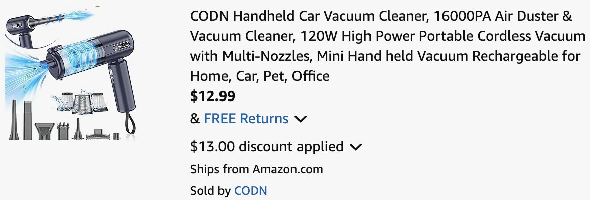 a cart ending in $12.99