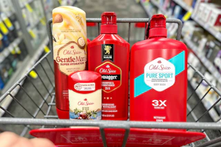 old spice products in a shopping cart