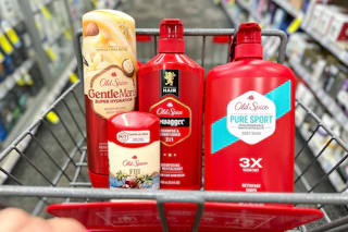 old spice products in a shopping cart