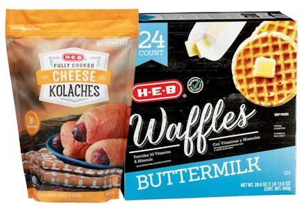 1 H-E-B Kolaches + 1 H-E-B Waffles