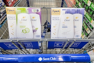 dove body wash in a cart