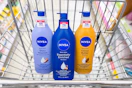 Nivea body lotions in a shopping cart