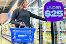 model getting into a cool area at Walmart