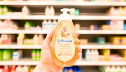 hand holding johnson's wash