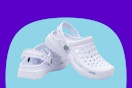 pair of joybees kids white clogs