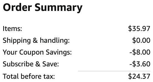 an amazon order summary ending in $24.37