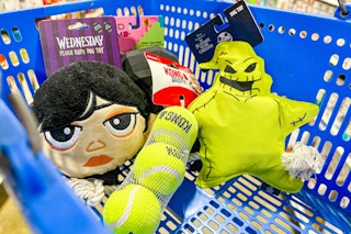 dog toys in a basket