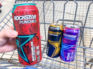 Rock Star Energy Drinks in Walmart shopping cart