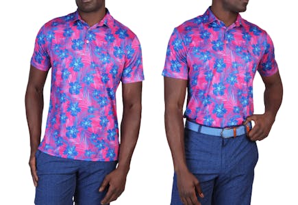 TailorByrd Men’s Hibiscus Polo