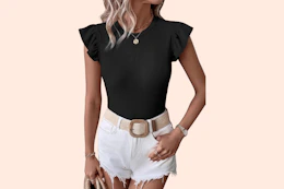 Women's Ruffle Trim Tee B0GH7JTXG3