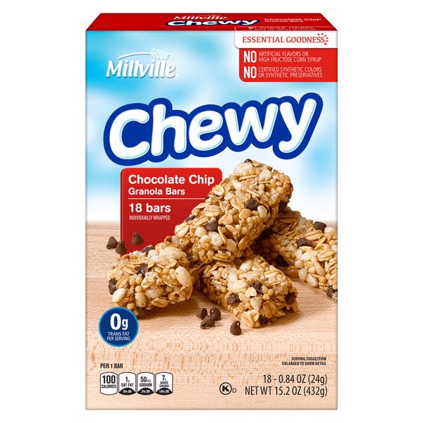 Chocolate Chip Chewy Granola Bars