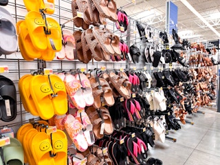 Sandal area shot in stores at Walmart