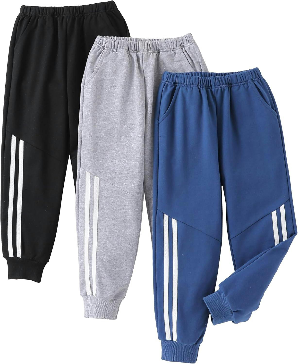 Kids' Cotton Sweatpants 3-Pack