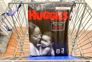 huggies special delivery diapers in a walmart cart
