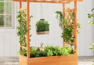 walmart raised garden bed and trellis