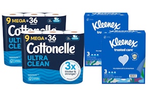 2 Cottonelle + 2 Kleenex