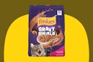 dry cat food on yellow KCL template