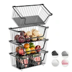Stackable Wire Baskets 4-Pack