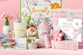 a gift basket on a table