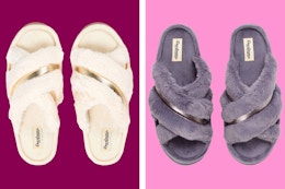2 pairs of Dearfoams Metallic Slippers for women