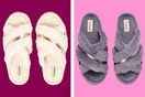 2 pairs of Dearfoams Metallic Slippers for women