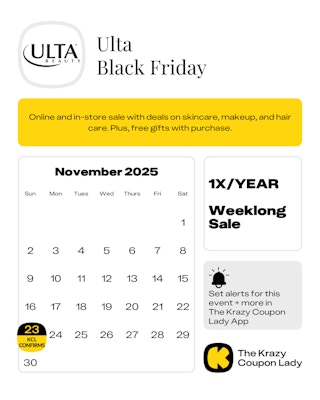 Ulta Black Friday dates 2025