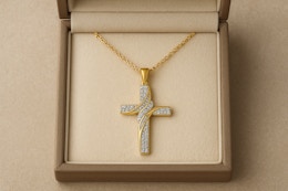 Natural Diamond Cross Necklace