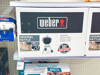 weber kettle grill sitting on a target shelf