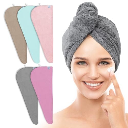 Hair Towel Wrap 5-Pack