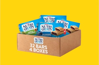 a brown box full of Nutri-Grain bar boxes