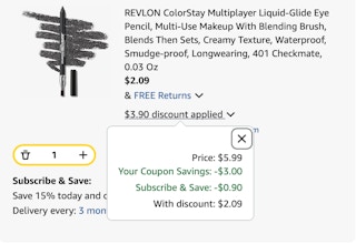eyeliner Amazon receipt