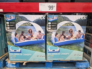 intex floating island with canopy