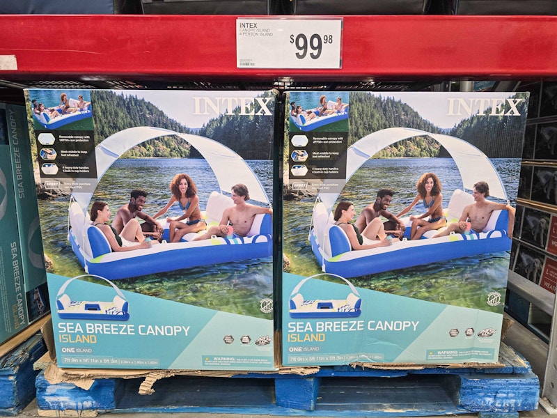 intex floating island with canopy