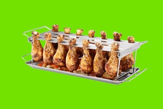drumstick grill rack from Macy's on a green background