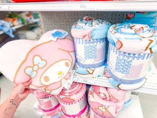sanrio cloud bedding sitting on target shelf