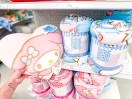 sanrio cloud bedding sitting on target shelf