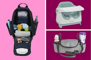 Monbebe baby bag, stroller organizer, and booster seat