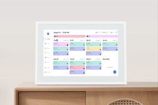 Anyuse 10.1 Inch Smart Digital Calendar & Chore Chart on a desk.