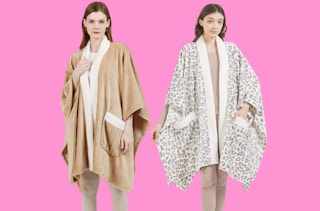 women wearing a wrap robe throw