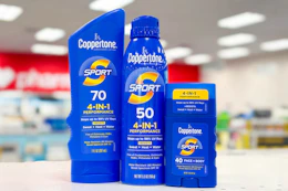 coppertone sunscreens on a store shelf