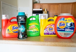 P&G laundry products on counter