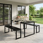 Rectangular Dining Set with Benches